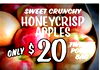SWEET CRUNCHY HONEYCRISP APPLES TWENTY ONLY $ 20 BAG