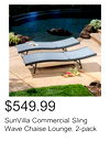 SunVilla Commercial Sling Wave Chaise Lounge, 2-pack