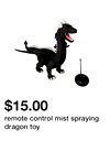 remote control mist spraying dragon toy