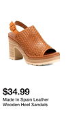 Made In Spain Leather Wooden Heel Sandals