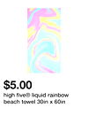 high five® liquid rainbow beach towel 30in x 60in
