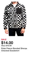 Polar Fleece Bonded Sherpa Checked Sweatshirt