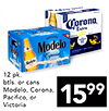 Corona® Modelo 12 pk. btls. or cans Modelo, Corona, Pacifico, or 1599 Victoria