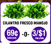 CILANTRO FRESCO MANOJO
69¢
EACH (C/U)
-O-3/$1
EACH (C/U)
FOR (POR)