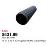 18 in. x 20 ft. Corrugated HDPE Culvert Pipe