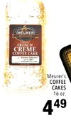 - - MEURER - FRENCH CREME COFFEE CAKE EXTRA CREAMY CREAM - - - Meurer's COFFEE CAKES 16 oz. 449