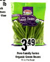 lb sh toes PERO Vine FRESH Green - Beans 349 Pero Family Farms Organic Green Beans 12 oz Package
