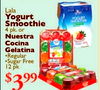 Lala Yogurt YOGURT SMOOTHIE Smoothie 4 pk. or Nuestra Cocina - Gelatina Regular Sugar Free 12 pk $ 3 99