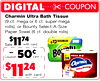 Charmin Ultra Bath Tissue (9 ct. mega or 6 ct. super mega rolls); or Bounty Select-A-Size Paper Towel (6 ct. double rolls)