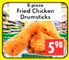 8 piece Fried Chicken Drumsticks 598