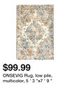 ONSEVIG Rug, low pile, multicolor, 5 ' 3 "x7 ' 9 "