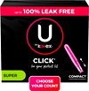 U by Kotex Click Compact Tampons, Super, Unscented