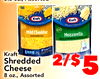 Kraft Kraft Natural Cheese ( 100 Mild Cheddar Mozzarella - Kraft - - - - Shredded 2/$ - Cheese 5 8 oz., Assorted