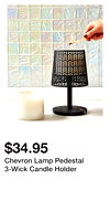 Chevron Lamp Pedestal 3-Wick Candle Holder