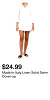 Made In Italy Linen Solid Swim Cover-up