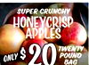 SUPER CRUNCHY HONEYCRISP APPLES TWENTY ONLY $ 20 POUND BAG