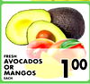 FRESH AVOCADOS OR MANGOS EACH 100