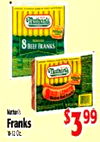 - - 8 BEER FRANKS Mathan's Franks