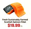 Fresh Sustainably Farmed Scottish Salmon Fillet $19.99/lb
