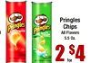 Pringles Chips Pringles Original Pringles All Flavors SOUR CREAM 5.5 Oz. 2 for $4