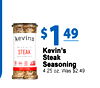 $ 1 49 kevins PALEO-KETO Kevin's STEAK SEASONING Steak P Seasoning 4.25 oz, Was $2.49