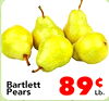Bartlett Pears 89c Lb.