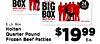 BOX 24 BIG PATTIES BEEF PATTIES - WT. - - BOX BEEF PATTIES KEEP FROZEN 6 Lb. Box Holten Quarter Pound Frozen Beef Pattles Ea.