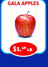 GALA APPLES
$1.49 lb
