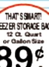 EEZER STORAGE BAC 12 a Quart or Calon Size