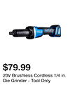 20V Brushless Cordless 1/4 in. Die Grinder - Tool Only