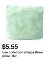 luxe collection sherpa throw pillow 16in