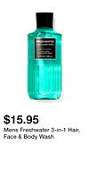 Mens Freshwater 3-in-1 Hair, Face & Body Wash