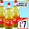ACEITE 123 VEGETABLE OIL etable O getable oz 2 SALE 2 PZ $7