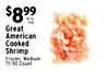 $899 Great American Cooked Shrimp Frozen, Medium 71-90 Count