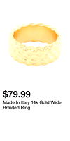 Made In Italy 14k Gold Wide Braided Ring