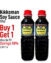 Kikkoman Soy Sauce 17oz Buy 1 - - Get 1 Was $4.99 Savings 50% Limit 4