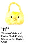 "Way to Celebrate! Easter Plush Chubby Cheek Easter Basket, Chick"
