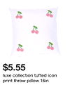 luxe collection tufted icon print throw pillow 16in