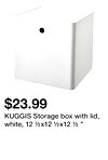 KUGGIS Storage box with lid, white, 12 ½x12 ½x12 ½ "