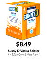 $8.49
Sunny D Vodka Seltzer
4 - 12oz Cans | New Item !