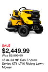 46 in. 23 HP Gas Enduro Series XT1 LT46 Riding Lawn Mower