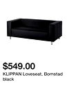 KLIPPAN Loveseat, Bomstad black