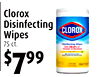 4
Clorox
Disinfecting
Wipes
75 ct.
$799
