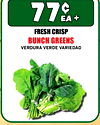 FRESH CRISP BUNCH GREENS VERDURA VERDE VARIEDAD