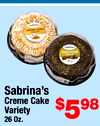 3
Lb.
Sabrina's
Creme Cake
Variety
26 Oz.
$598