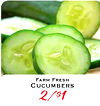 FARM FRESH CUCUMBERS 2/$1