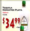 TEQUILA HORNITOS PLATA TEQUILA 750 ML 3499 +tax