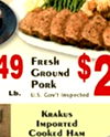 49 FRESH Pork Lb. U.S. COV'T Inspected $2 KRAKUS IMPORTED Cooked ???