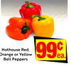 Hothouse Red, Orange or Yellow Bell Peppers