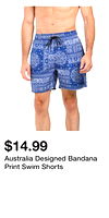 Australia Designed Bandana Print Swim Shorts